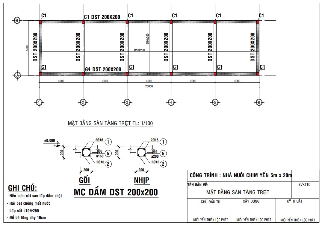 Bản vẽ thiết kế nhà yến thiên lộc phát