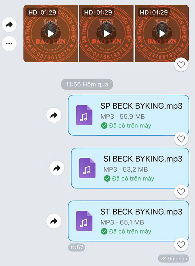 Trọn bô âm Sp Beck Byking bảo yến nikodo