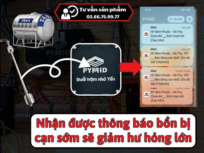 Nhận thông báo bồn nước nhà yến bại cạn