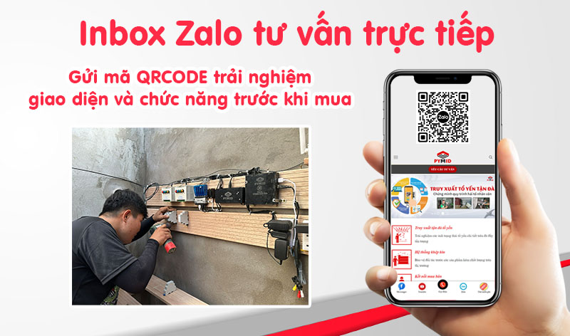 Inbox zalo tư vấn thiết bị Pymid