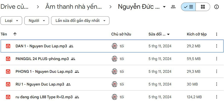 Kho âm thanh nhà yến Nguyễn Đức Lập
