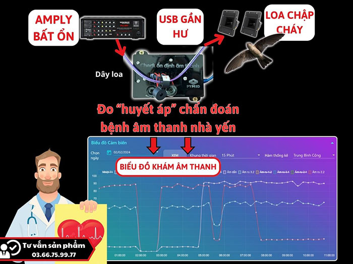 Phát hiện nguồn gây nhiễu dây loa nhà yến và chỉnh lại