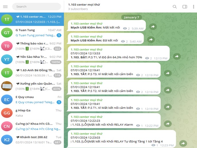 Thông báo telegram
