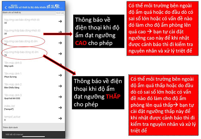 Thông báo độ ẩm